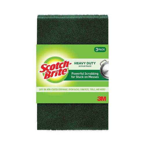 Heavy-Duty Scour Pad, 3.8 x 6, Green, 10/Carton. Picture 2