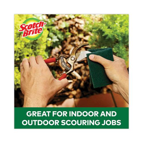 Heavy-Duty Scour Pad, 3.8 x 6, Green, 10/Carton. Picture 7