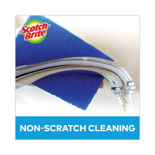 Non-Scratch Scour Pads, Size 3 x 6, Blue, 10/Carton. Picture 7