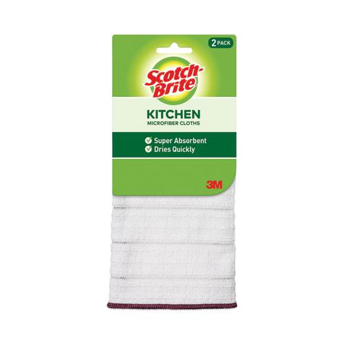 Kitchen Cleaning Cloth, Microfiber, 11.4 x 12.4, White, 2/Pack, 12 Packs/Carton. The main picture.