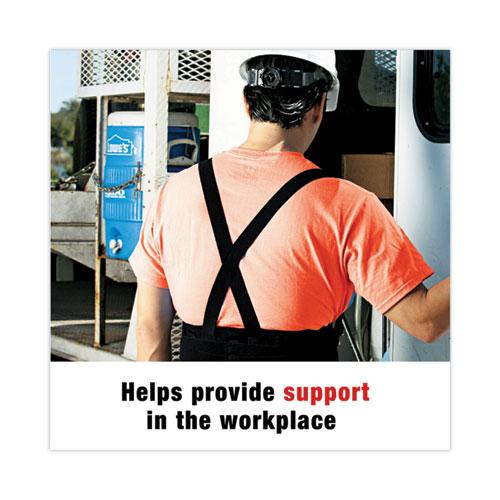 Work Belt with Removable Suspenders, One Size Fits All, Up to 48" Waist Size, Black. Picture 4