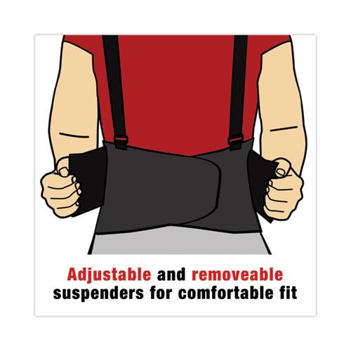 Work Belt with Removable Suspenders, One Size Fits All, Up to 48" Waist Size, Black. Picture 5