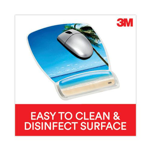 Fun Design Clear Gel Mouse Pad with Wrist Rest, 6.8 x 8.6, Beach Design. Picture 5