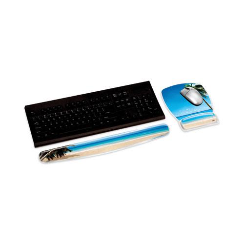 Fun Design Clear Gel Mouse Pad with Wrist Rest, 6.8 x 8.6, Beach Design. Picture 9