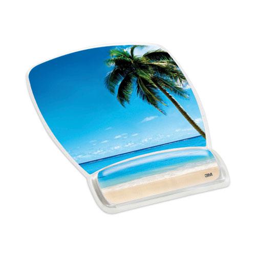 Fun Design Clear Gel Mouse Pad with Wrist Rest, 6.8 x 8.6, Beach Design. The main picture.