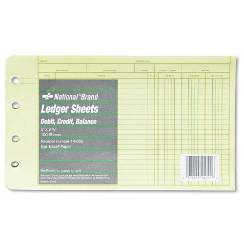 Four-Ring Binder Refill Sheets, 5 x 8.5, Green, 100/Pack. Picture 1