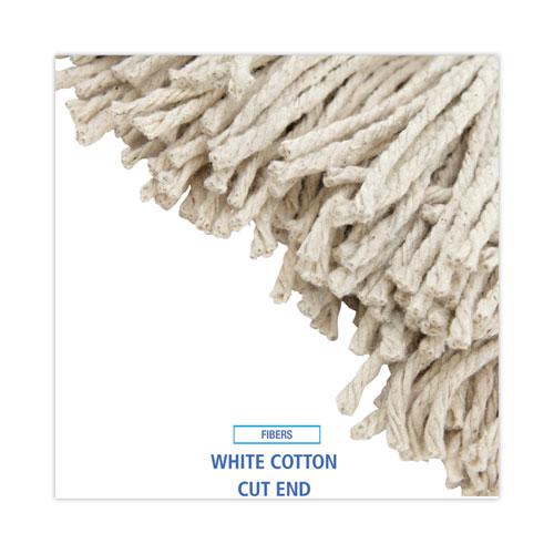 Premium Cut-End Wet Mop Heads, Cotton, 16oz, White, 12/Carton. Picture 4