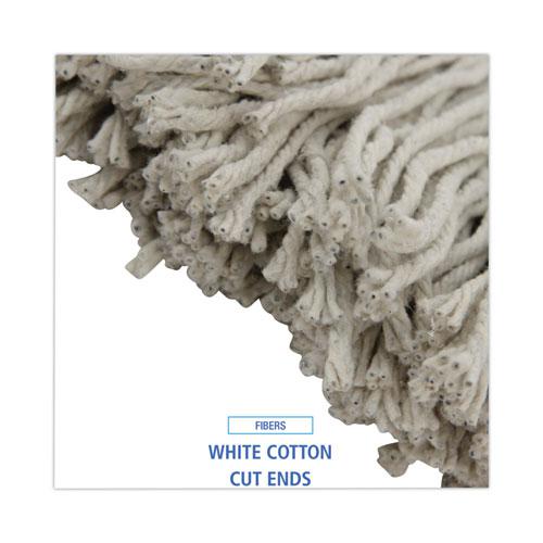 Premium Cut-End Wet Mop Heads, Cotton, 20oz, White, 12/Carton. Picture 4