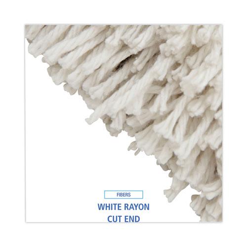 Premium Cut-End Wet Mop Heads, Rayon, 24oz, White, 12/Carton. Picture 4