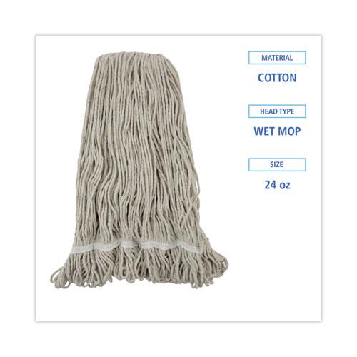 Pro Loop Web/Tailband Wet Mop Head, Cotton, 24oz, White, 12/Carton. Picture 2