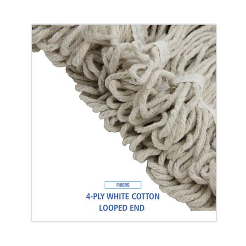Pro Loop Web/Tailband Wet Mop Head, Cotton, 24oz, White, 12/Carton. Picture 4
