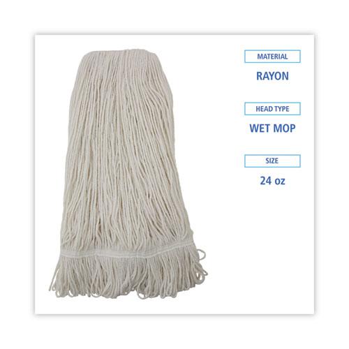 Pro Loop Web/Tailband Wet Mop Head, Rayon, 24oz, White, 12/Carton. Picture 2