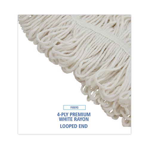 Pro Loop Web/Tailband Wet Mop Head, Rayon, 24oz, White, 12/Carton. Picture 4