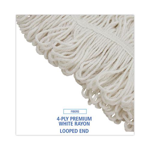 Pro Loop Web/Tailband Wet Mop Head, Rayon, 24oz, White. Picture 4