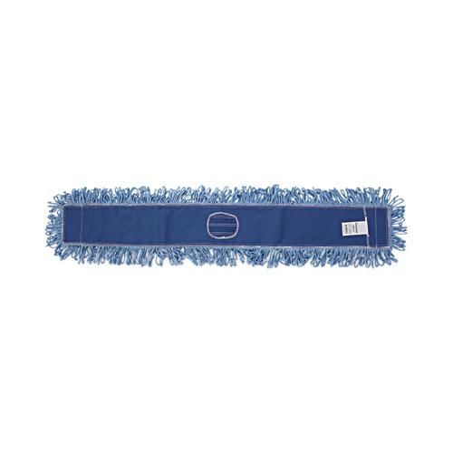 Dust Mop Head, Cotton/Synthetic Blend, 48" x 5", Blue. Picture 1