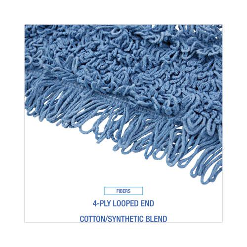 Dust Mop Head, Cotton/Synthetic Blend, 48" x 5", Blue. Picture 4