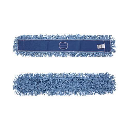 Dust Mop Head, Cotton/Synthetic Blend, 48" x 5", Blue. Picture 6
