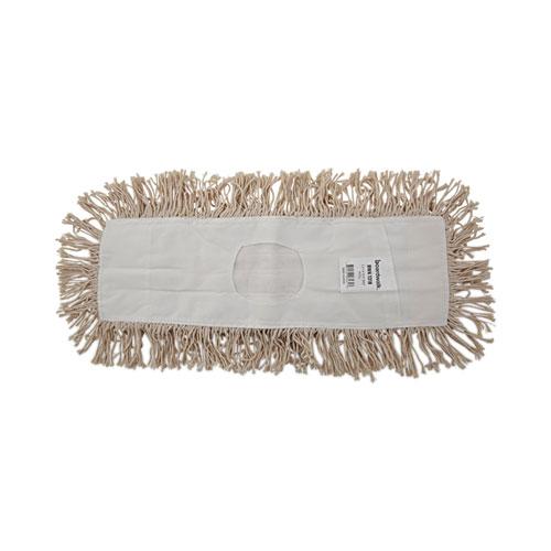Industrial Dust Mop Head, Hygrade Cotton, 18w x 5d, White. Picture 1