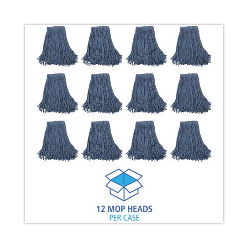 Mop Head, Standard Head, Cotton/Synthetic Fiber, Cut-End, #20, Blue, 12/Carton. Picture 8