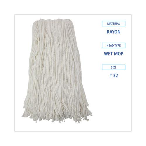 Cut-End Wet Mop Head, Rayon, No. 32, White. Picture 2