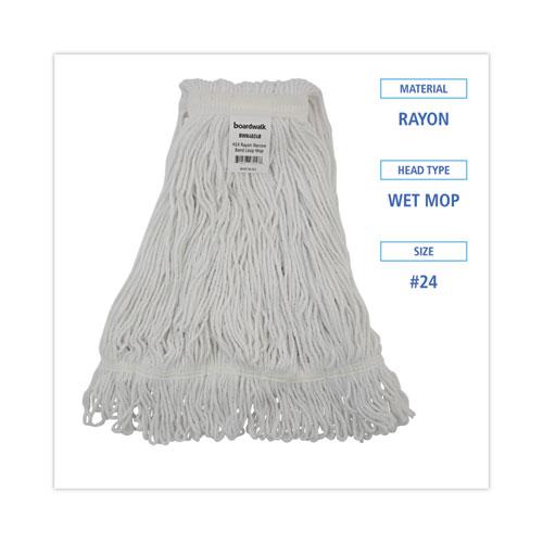 Pro Loop Web/Tailband Wet Mop Head, Rayon, #24 Size, White, 12/Carton. Picture 2