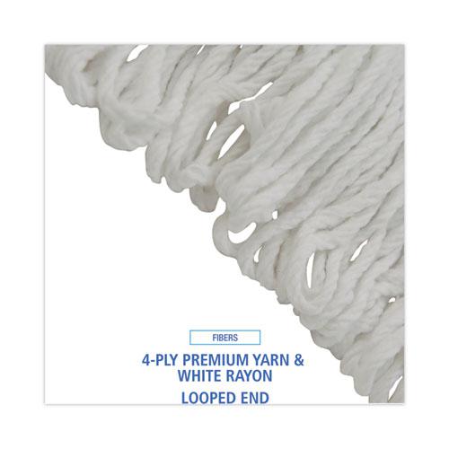 Pro Loop Web/Tailband Wet Mop Head, Rayon, #24 Size, White, 12/Carton. Picture 4