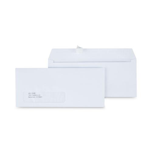Peel Seal Strip Business Envelope, Address Window, #10, Square Flap, Self-Adhesive Closure, 4.13 x 9.5, White, 500/Box. Picture 1
