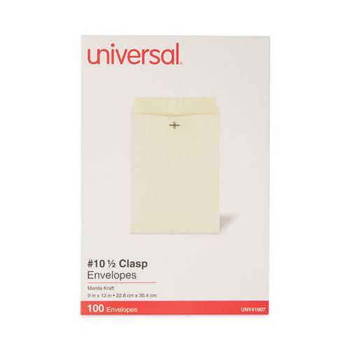 Kraft Clasp Envelope, #10 1/2, Square Flap, Clasp/Gummed Closure, 9 x 12, Brown Kraft, 100/Box. Picture 4