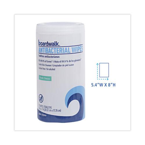 Antibacterial Wipes, 5.4 x 8, Fresh Scent, 75/Canister, 6 Canisters/Carton. Picture 2