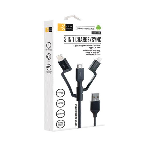 Universal USB Cable, 3.5 ft, Black. Picture 2