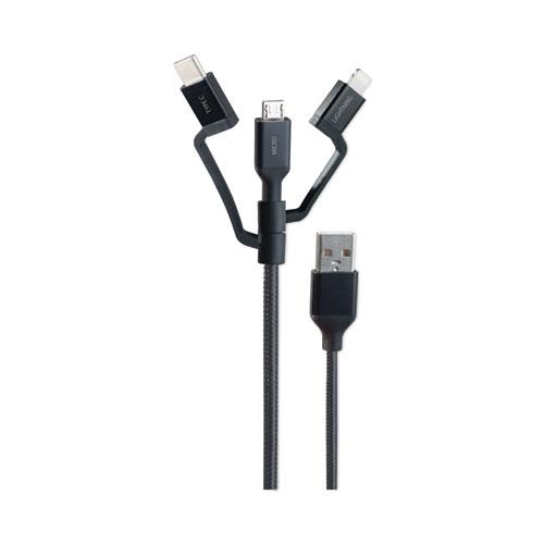 Universal USB Cable, 3.5 ft, Black. Picture 1