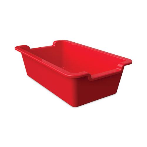 Antimicrobial Rectangle Storage Bin, Red. Picture 1