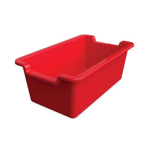 Antimicrobial Rectangle Storage Bin, Red. Picture 2