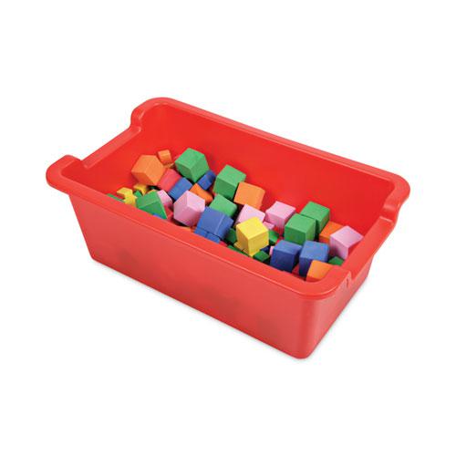 Antimicrobial Rectangle Storage Bin, Red. Picture 3