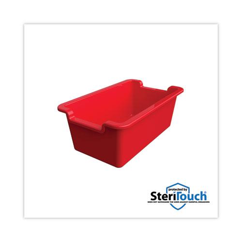 Antimicrobial Rectangle Storage Bin, Red. Picture 4
