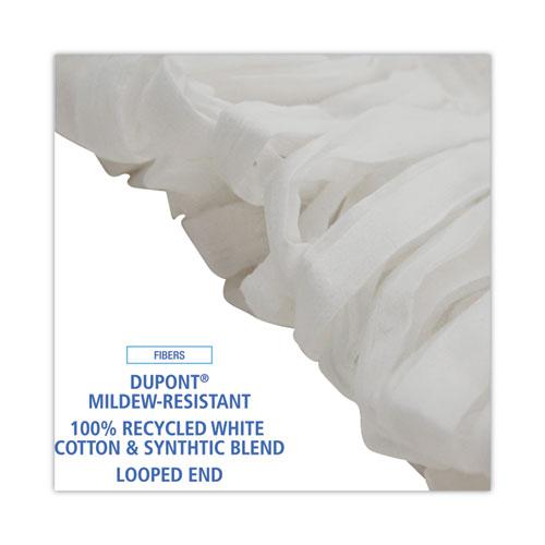 Mop Head, Looped, Enviro Clean With Tailband, Medium, White, 12/Carton. Picture 4