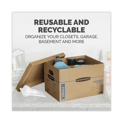 SmoothMove Classic Moving/Storage Boxes, Half Slotted Container (HSC), Medium, 15" x 18" x 14", Brown/Blue, 8/Carton. Picture 7