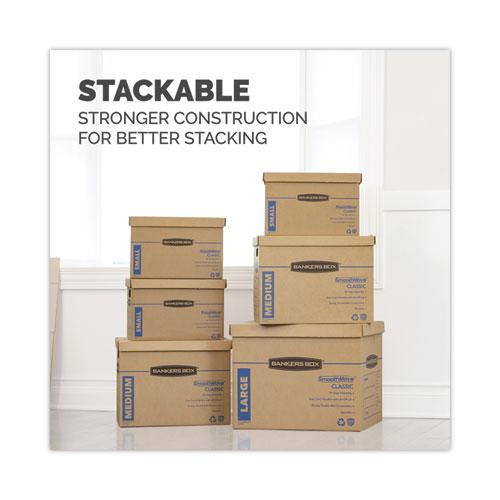 SmoothMove Classic Moving/Storage Boxes, Half Slotted Container (HSC), Small, 12" x 15" x 10", Brown/Blue, 15/Carton. Picture 8