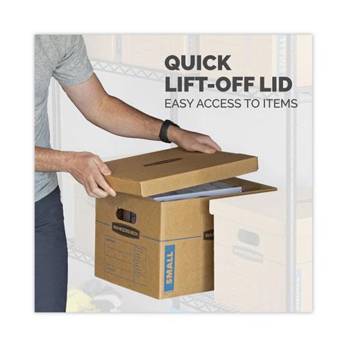 SmoothMove Classic Moving/Storage Boxes, Half Slotted Container (HSC), Medium, 15" x 18" x 14", Brown/Blue, 8/Carton. Picture 6