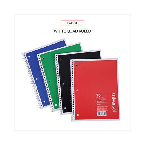 Wirebound Notebook, 1-Subject, Quadrille Rule (4 sq/in), Assorted Cover Colors, (70) 10.5 x 8 Sheets, 4/Pack. Picture 3