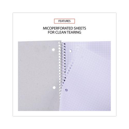 Wirebound Notebook, 1-Subject, Quadrille Rule (4 sq/in), Assorted Cover Colors, (70) 10.5 x 8 Sheets, 4/Pack. Picture 5