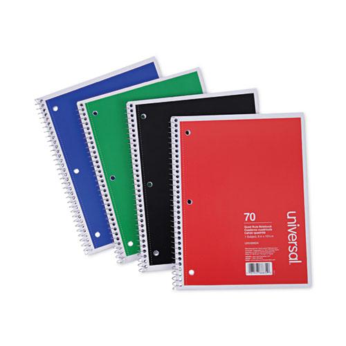 Wirebound Notebook, 1-Subject, Quadrille Rule (4 sq/in), Assorted Cover Colors, (70) 10.5 x 8 Sheets, 4/Pack. Picture 8