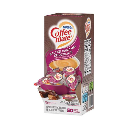 Liquid Coffee Creamer, Salted Caramel Chocolate, 0.38 oz Mini Cups, 50/Box, 4 Boxes/Carton, 200 Total/Carton. Picture 2