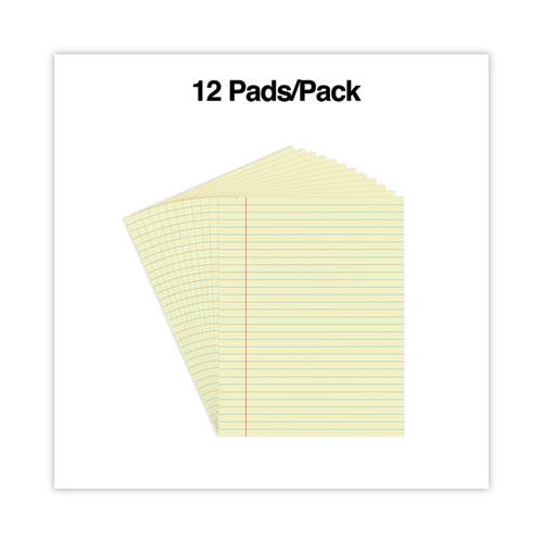 Glue Top Pads, Wide/Legal Rule, 50 Canary-Yellow 8.5 x 11 Sheets, Dozen. Picture 3