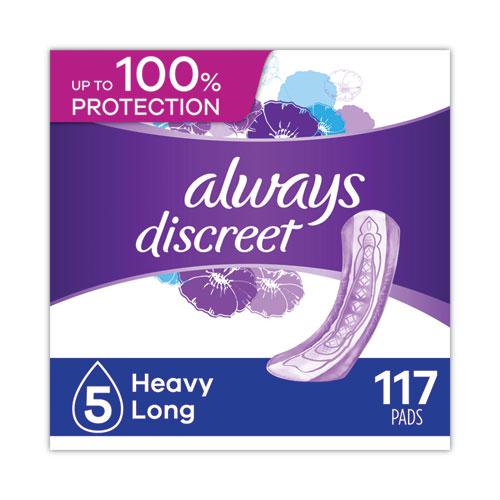 Discreet Sensitive Bladder Protection Pads, Heavy Absorbency, Long, 39/Pack, 3 Packs/Carton. Picture 2