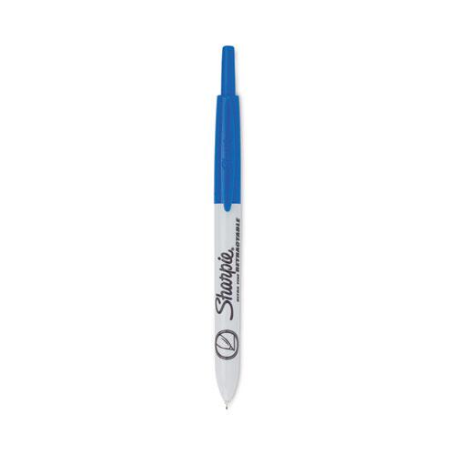 Retractable Permanent Marker, Extra-Fine Needle Tip, Blue. Picture 1
