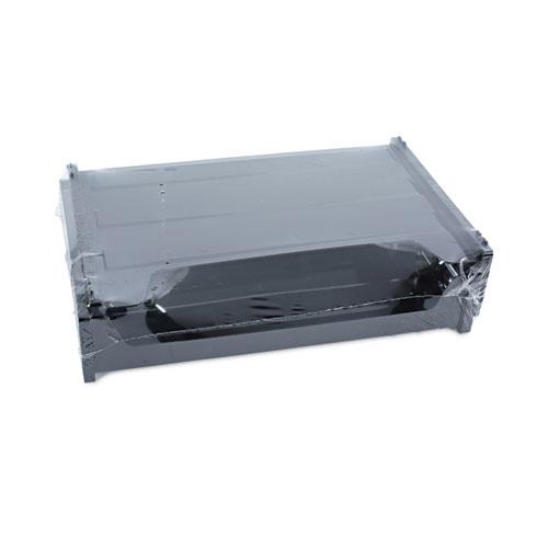 Recycled Plastic Side Load Desk Trays, 2 Sections, Letter Size Files, 13" x 9" x 2.75", Black. Picture 6