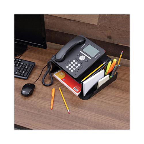 Recycled Telephone Stand and Message Center, 12.25 x 10.5 x 5.25, Black. Picture 6
