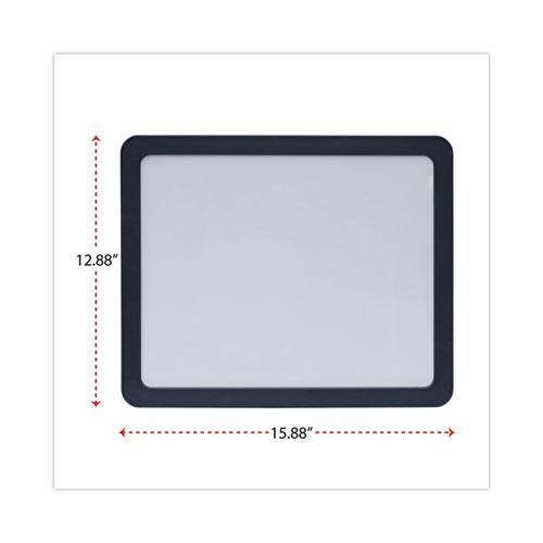 Recycled Cubicle Dry Erase Board, 15.88 x 12.88, White Surface, Charcoal Plastic Frame. Picture 2