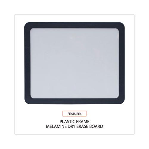 Recycled Cubicle Dry Erase Board, 15.88 x 12.88, White Surface, Charcoal Plastic Frame. Picture 4